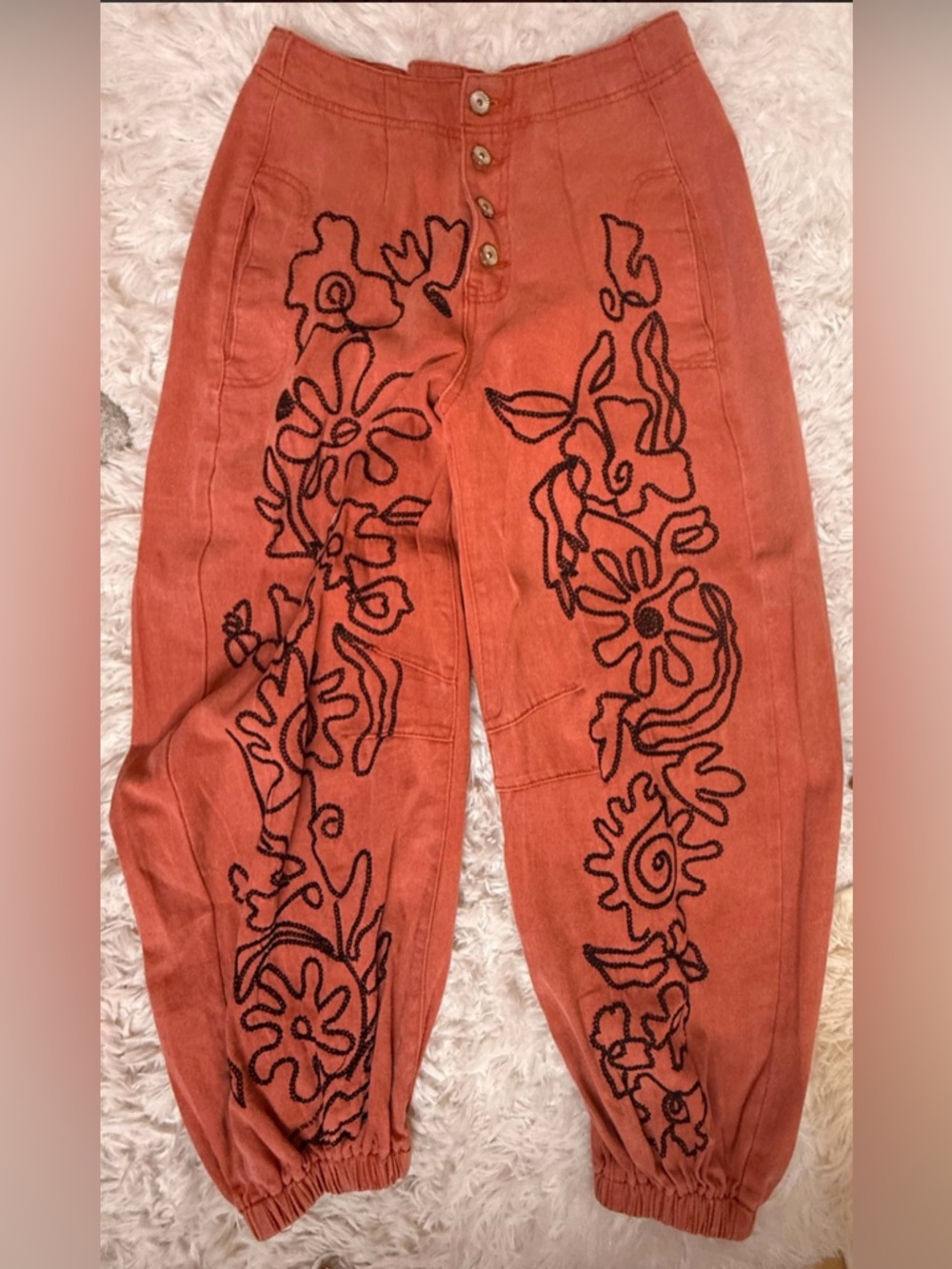 POL Coral Button-Front Denim Pants - Size Small- NWOT - High Waisted